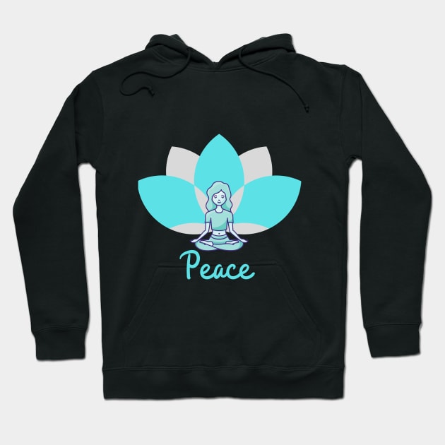 Yoga Peace top Hoodie by Doddle Art